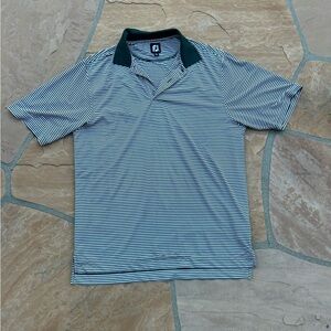 FootJoy Polo Shirt - Green and White Stripes